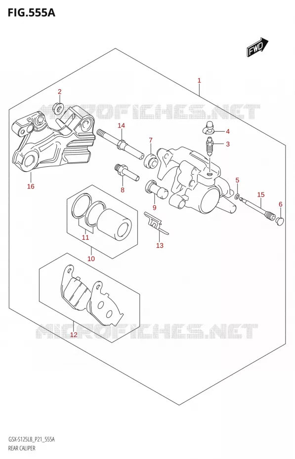 REAR CALIPER Suzuki MOTO 125 GSX-S 2018  GSX-S125ML L8 (P21)