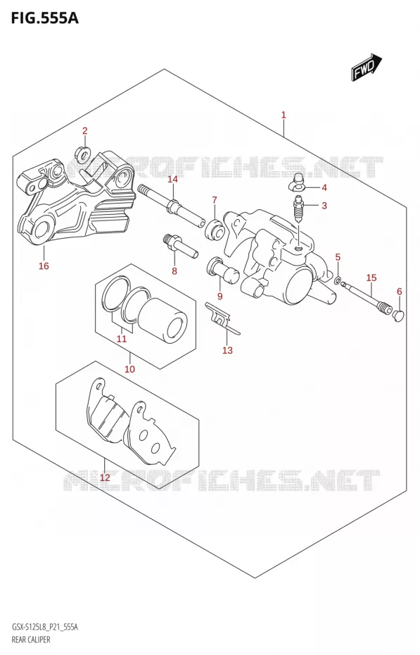 REAR CALIPER Suzuki MOTO 125 GSX-S 2018  GSX-S125MLX L8 (P21)