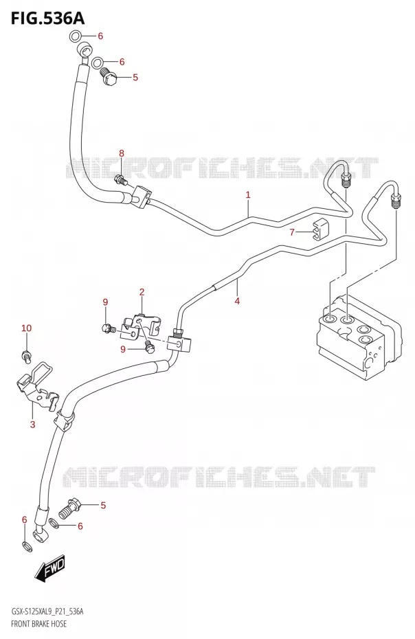 FRONT REMSLANG Suzuki MOTO 125 GSX-S 2019  GSX-S125XA L9 (P21)