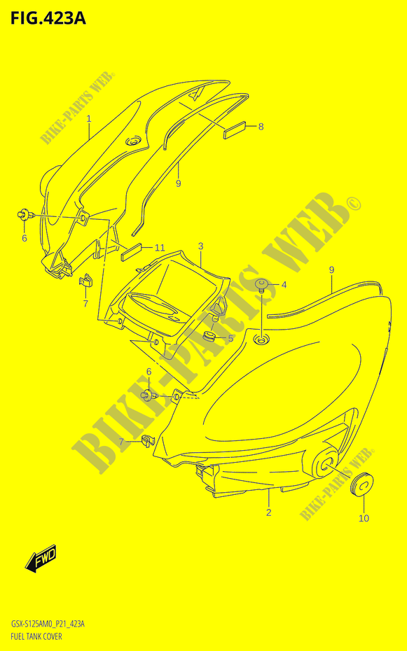 FUEL TANK   COVERS (GSX S125AM0 P21) voor Suzuki GSX-S 125 2020