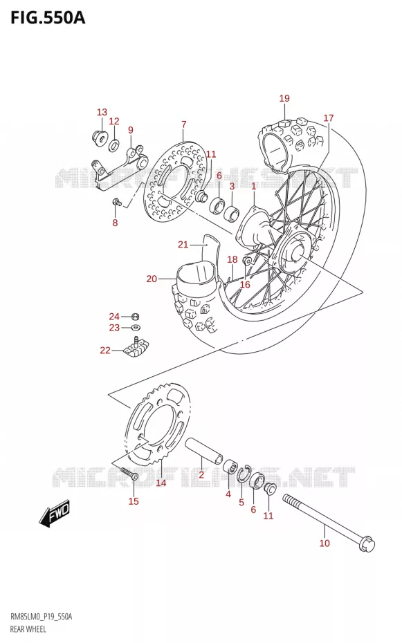 ACHTERWIEL Suzuki MOTO 85 RM 2020  RM85L M0 (P19)