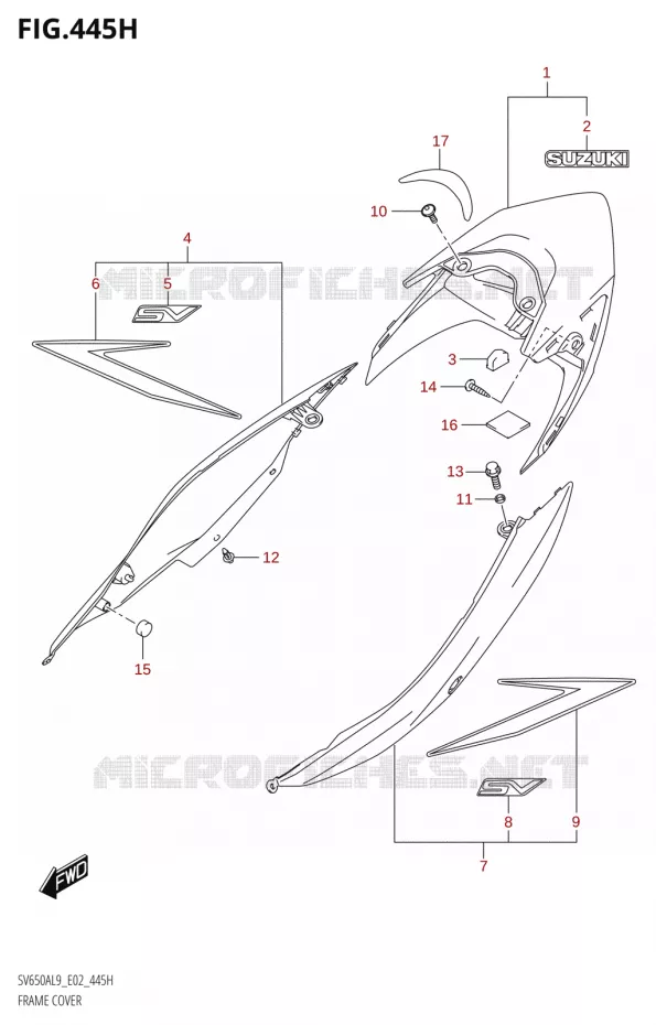 ACHTER KUIPIS (SV650AUL9 E02) (FOR AGT) Suzuki MOTO 650 SV 2019  SV650A L9 (E02)