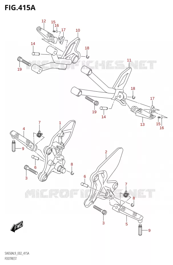 FOOTRESTED (SV650AL9 E02) Suzuki MOTO 650 SV 2019  SV650A L9 (E02)