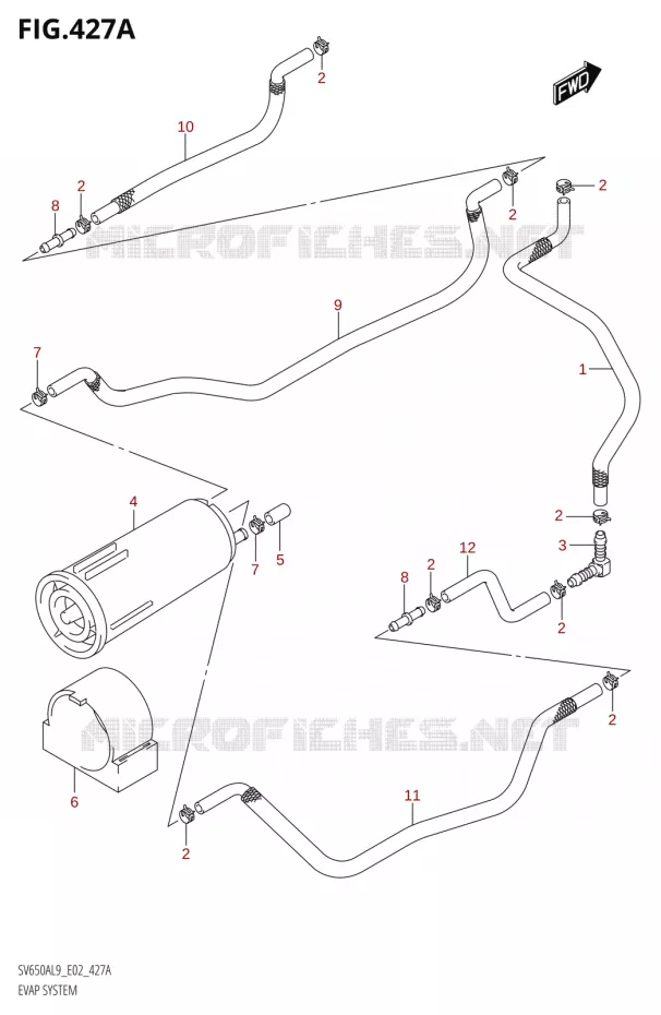 FUEL EVAP SYSTEM Suzuki MOTO 650 SV 2019  SV650XA L9 (E02)