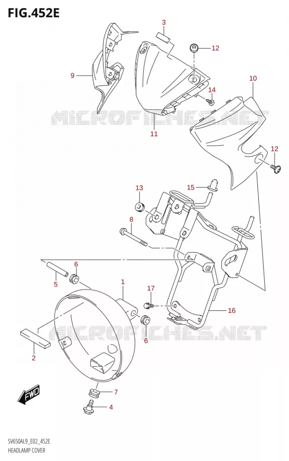 KUIPJE PHARE (SV650AUL9 E02) Suzuki MOTO 650 SV 2019  SV650A L9 (E02)