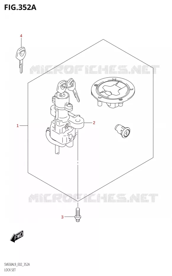 LOCK SET Suzuki MOTO 650 SV 2019  SV650XA L9 (E02)