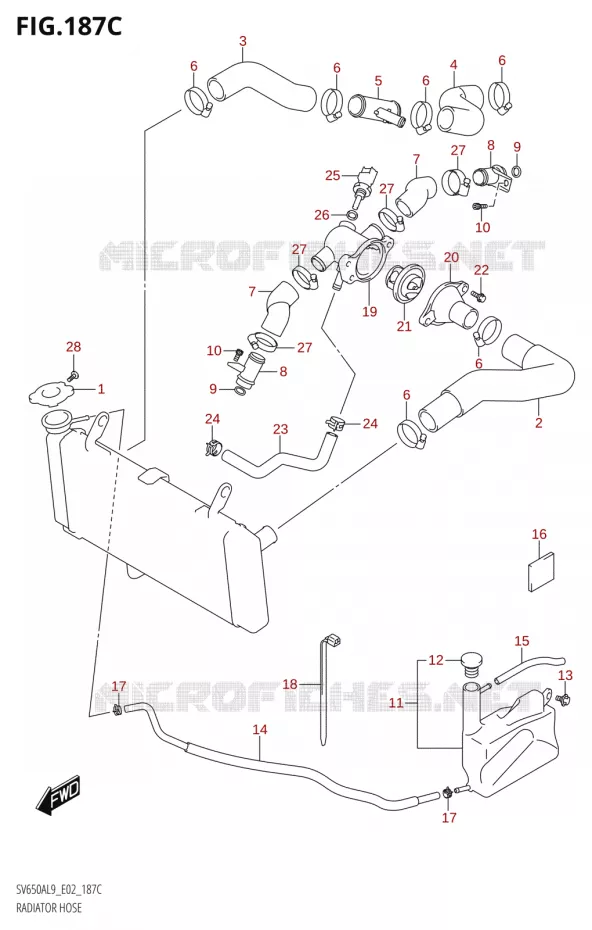 RADIATOR SLANG (SV650XAL9 E02) Suzuki MOTO 650 SV 2019  SV650XA L9 (E02)