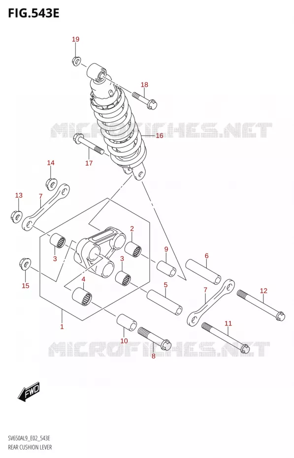 SCHOKBREKER AANEENSCHAKELINGV650AUL9 E02) Suzuki MOTO 650 SV 2019  SV650XA L9 (E02)