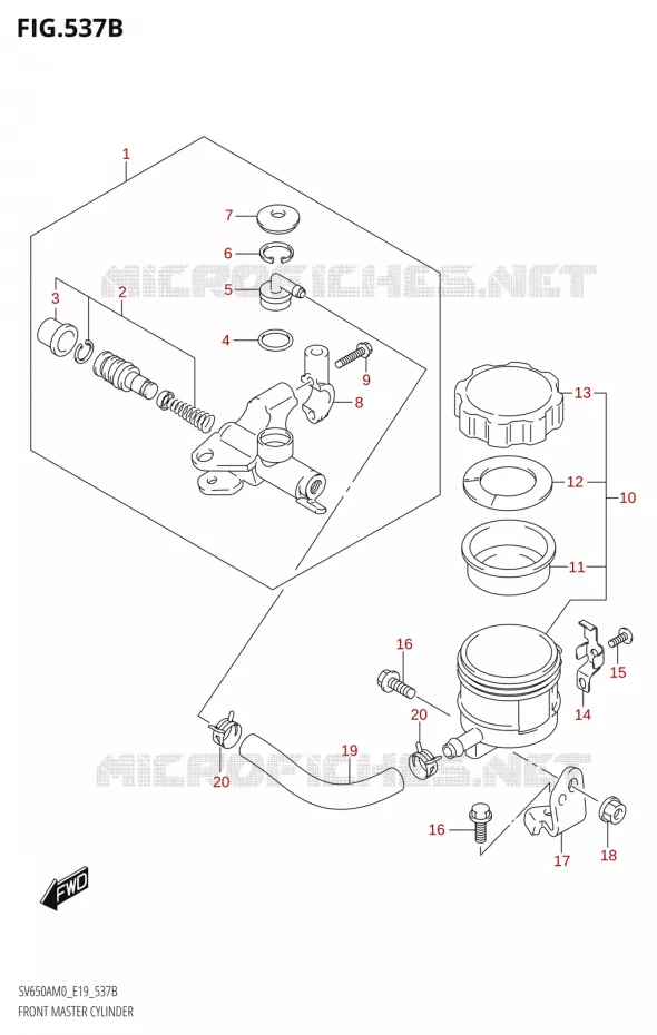 FRONT HOOFDREMCILINDER650XA,SV650XAU) Suzuki MOTO 650 SV 2020  SV650A (E19)