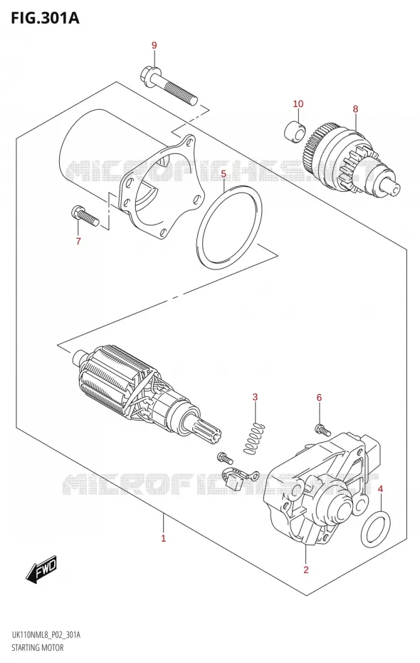 STARTMOTOR Suzuki SCOOTER 110 ADDRESS 2018  UK110NM L8 (P02)
