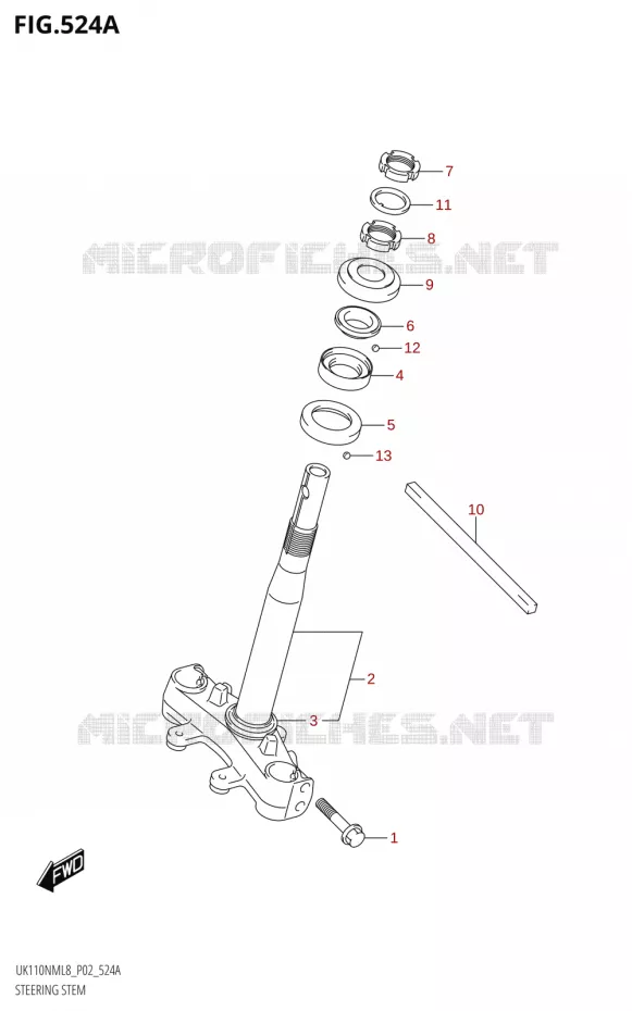 STUURKOLOM Suzuki SCOOTER 110 ADDRESS 2018  UK110NM L8 (P02)