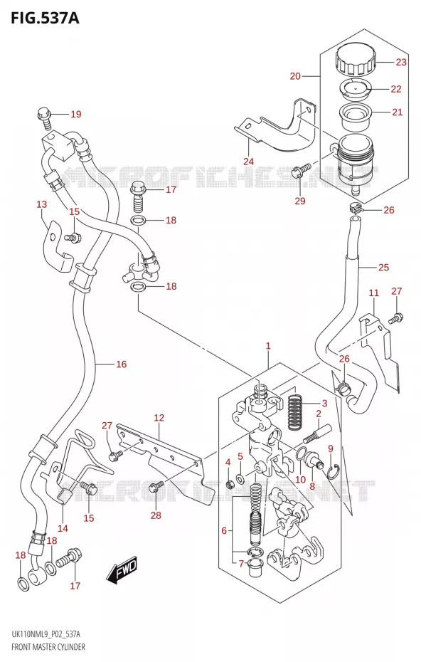 FRONT HOOFDREMCILINDER Suzuki SCOOTER 110 ADDRESS 2019  UK110NM L9 (P02)