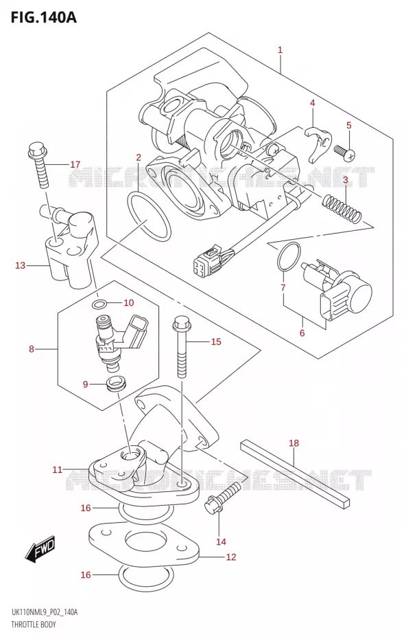 GASKLEPHUIS Suzuki SCOOTER 110 ADDRESS 2019  UK110NM L9 (P02)