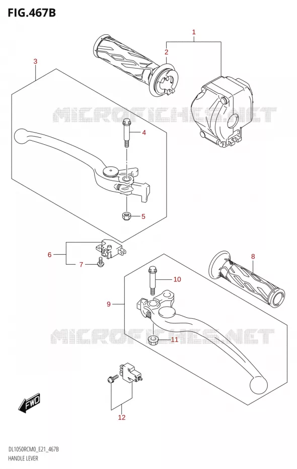 HANDGRIPS - LEVERSDL1050RQ) Suzuki MOTO 1050 V-STROM 2020  DL1050RQ M0 (E21)