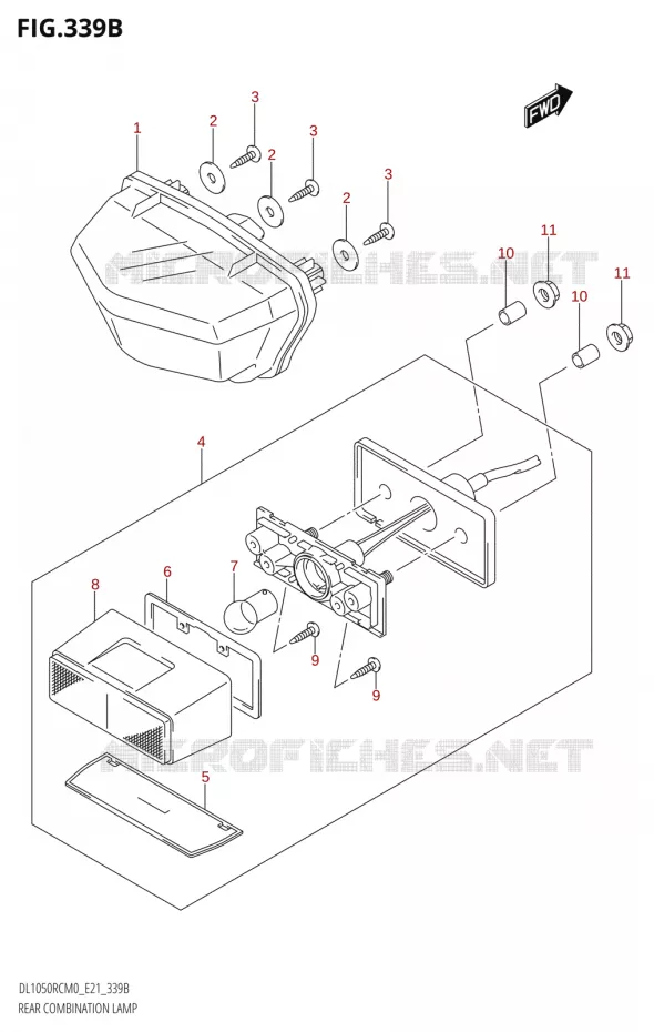 TAIL LIGHT ASSYAMPES ARRIERE (DL1050RC) Suzuki MOTO 1050 V-STROM 2020  DL1050RC M0 (E21)