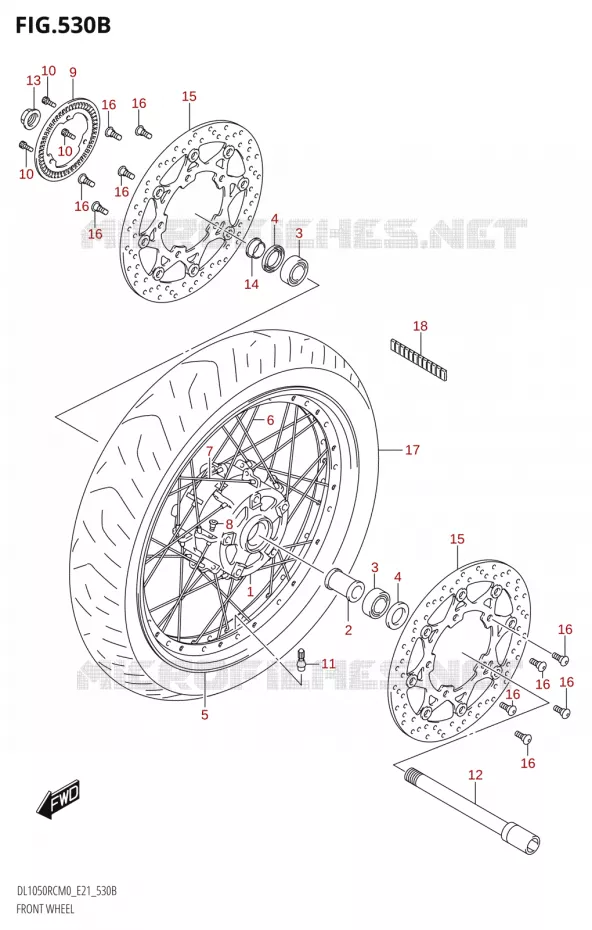 VOORWIELT (DL1050RC) Suzuki MOTO 1050 V-STROM 2020  DL1050RC M0 (E21)