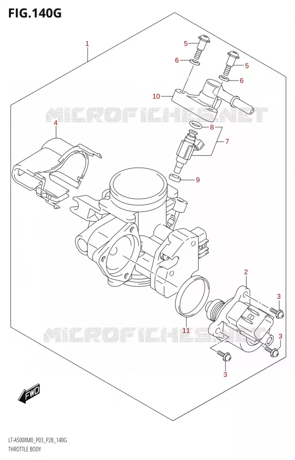 GASKLEPHUISILLON (LT-A500XPZM0 P03) Suzuki QUAD 500 KINGQUAD 2020  LT-A500X / XP / XPZ M0 (P03,P28,P33)