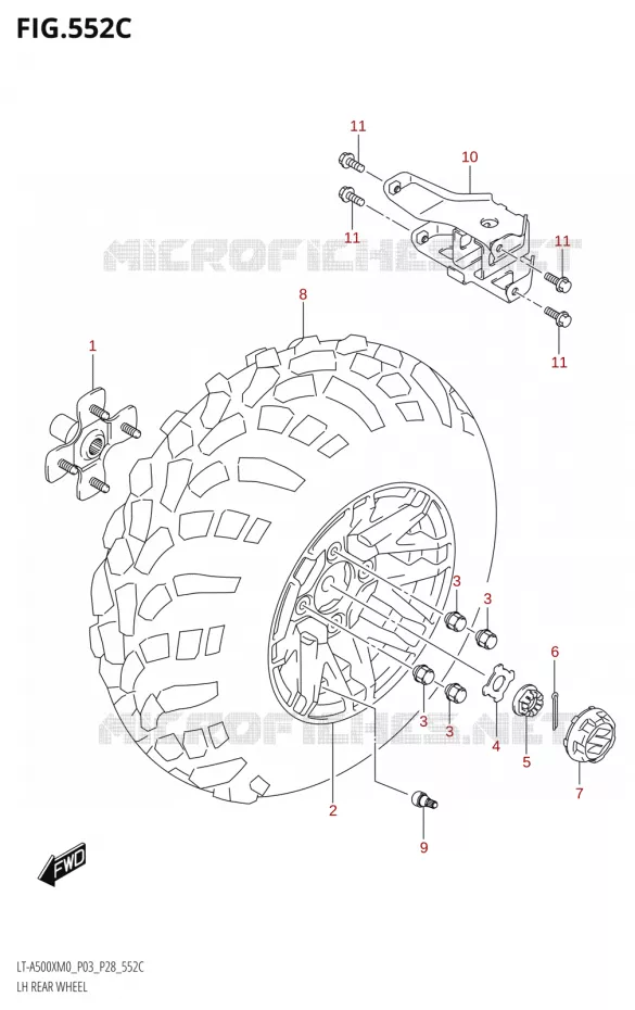 LINKERHAND ACHTERWIELXM0 P33) Suzuki QUAD 500 KINGQUAD 2020  LT-A500X / XP / XPZ M0 (P03,P28,P33)