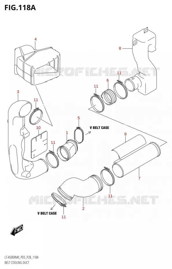 LUCHTKANAALRIEM Suzuki QUAD 500 KINGQUAD 2020  LT-A500X / XP / XPZ M0 (P03,P28,P33)
