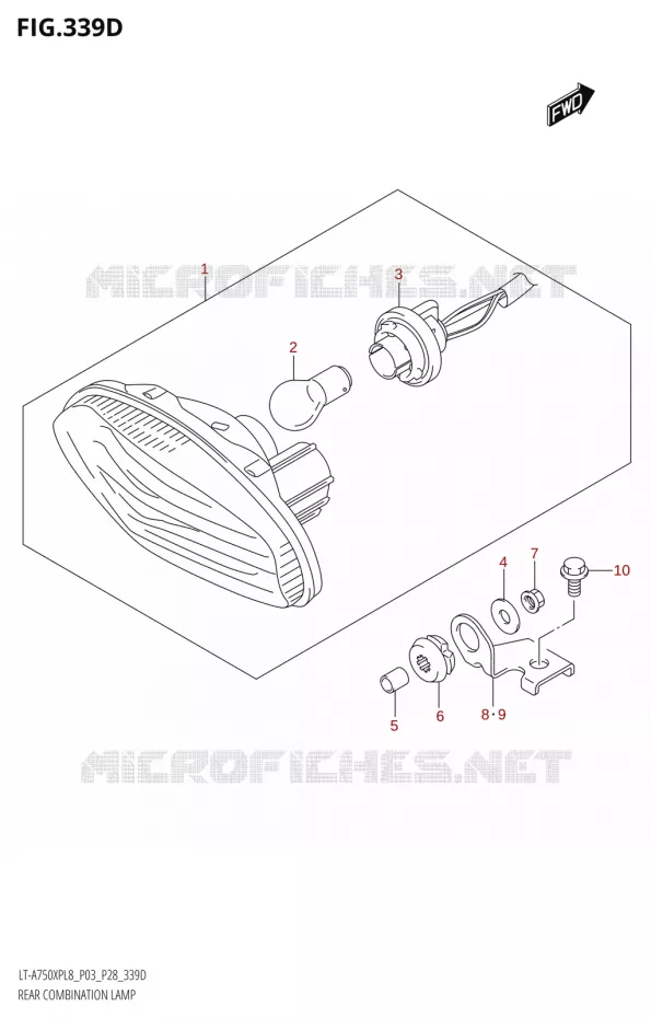 ACHTERLICHTTION LAMP (LT-A750XPB:L8:P03) Suzuki QUAD 750 KINGQUAD 2018  LT-A750XPB L8 (P03)