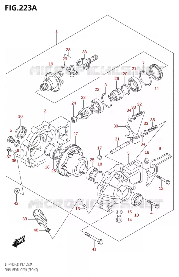 AANDRIJFASQUE (AVANT) Suzuki QUAD 400 KINGQUAD 2018  LT-F400F L8 (P17)