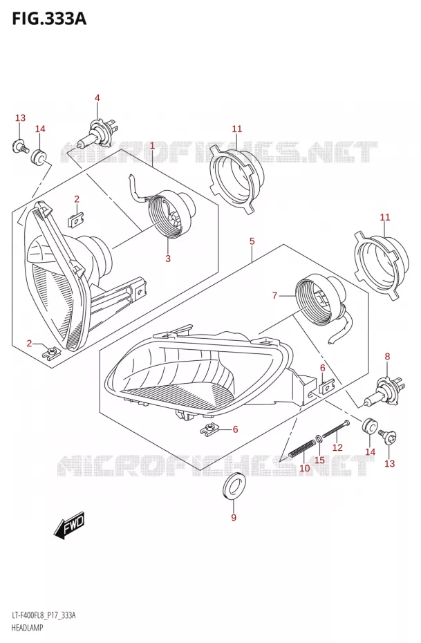 KOPLAMP Suzuki QUAD 400 KINGQUAD 2018  LT-F400F L8 (P17)
