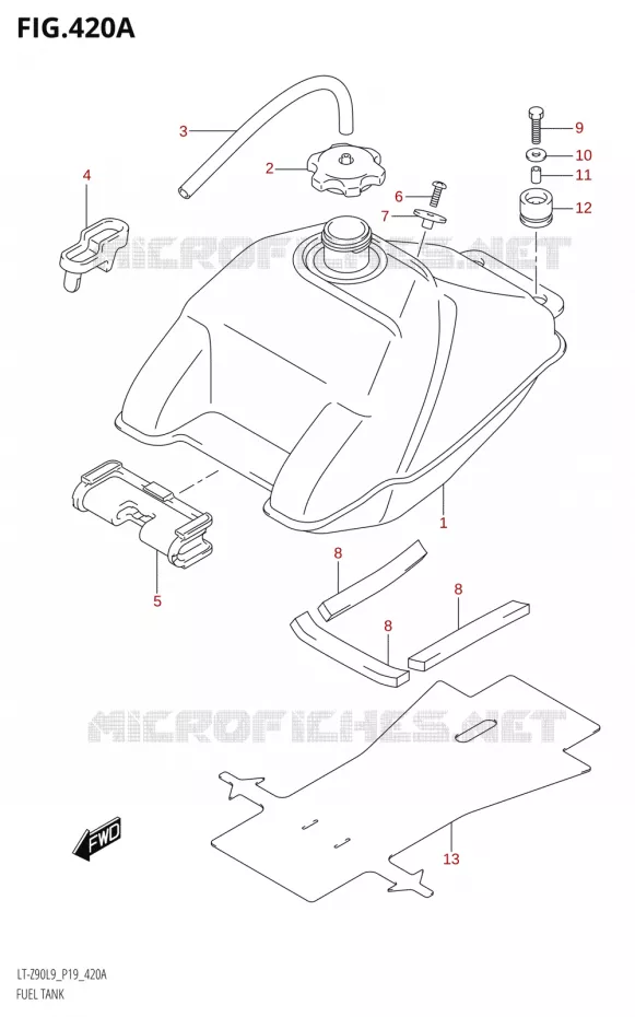 BENZINETANK Suzuki QUAD 90 QUADSPORT 2019  LT-Z90 L9 (P19)