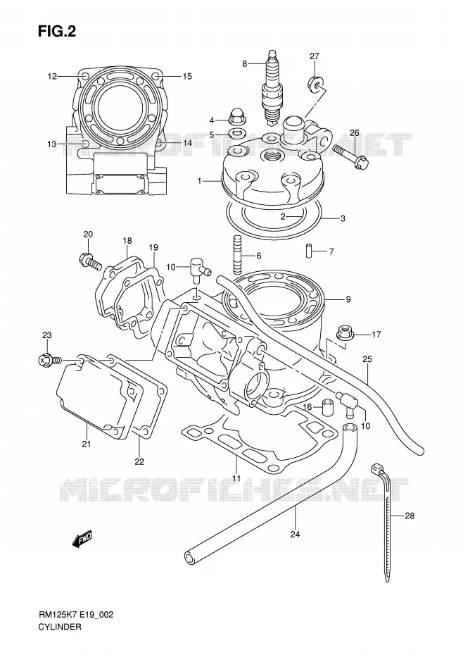 CILINDER Suzuki MOTO 125 RM 2009  RM125K8(P19)