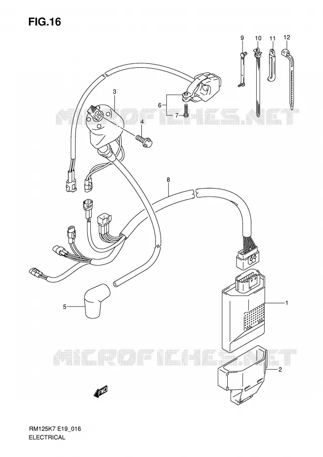 ELEKTRISCH Suzuki MOTO 125 RM 2009  RM125K8(P19)