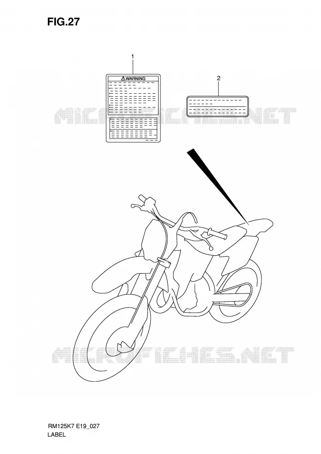 ETIKET Suzuki MOTO 125 RM 2009  RM125K8(P19)