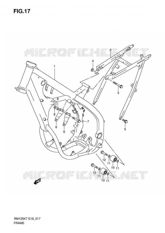 FRAME Suzuki MOTO 125 RM 2010  RM125K8(P19)