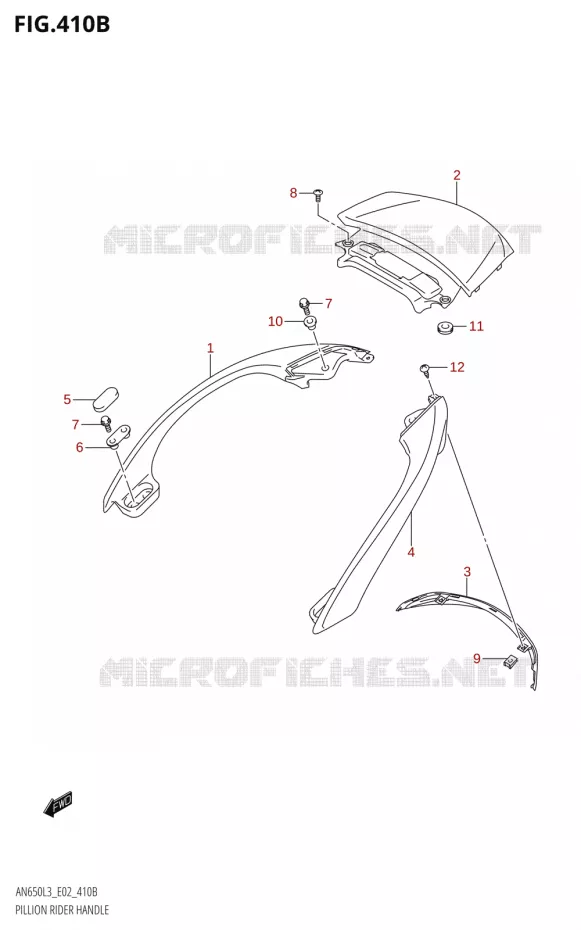 BACKRESTIDER HANDLE (AN650:L3:E19) Suzuki SCOOTER 650 BURGMAN 2013  AN650Z L3 (E02,E19)