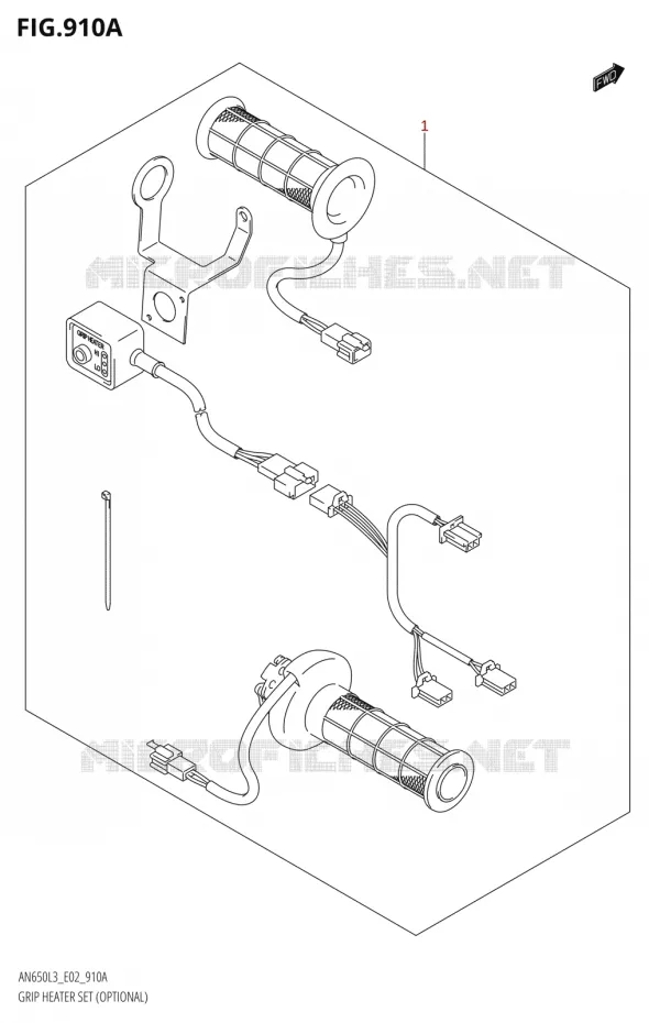 GRIP HEATER SET (OPTIONAL) (AN650:L3:E02) Suzuki SCOOTER 650 BURGMAN 2013  AN650Z L3 (E02,E19)