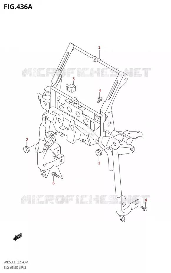 LEG SHIELD BRACE Suzuki SCOOTER 650 BURGMAN 2013  AN650 L3 (E02,E19)