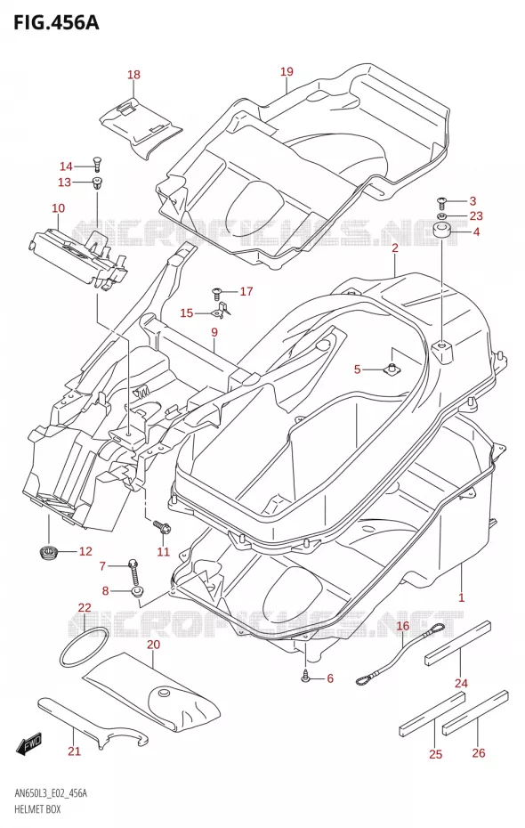 OPBERGRUIMTE Suzuki SCOOTER 650 BURGMAN 2013  AN650Z L3 (E02,E19)