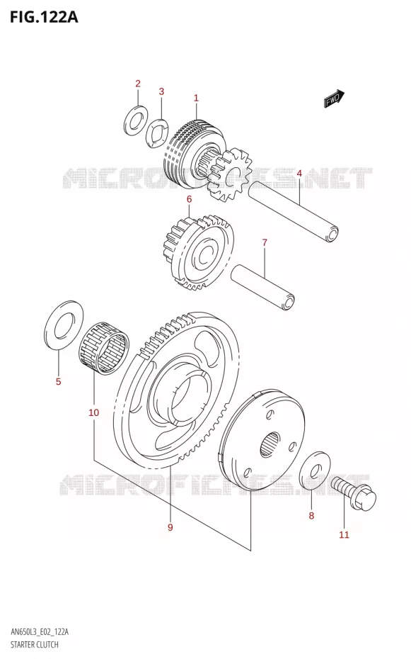 STARTMOTOR KOPPELINGS Suzuki SCOOTER 650 BURGMAN 2013  AN650 L3 (E02,E19)