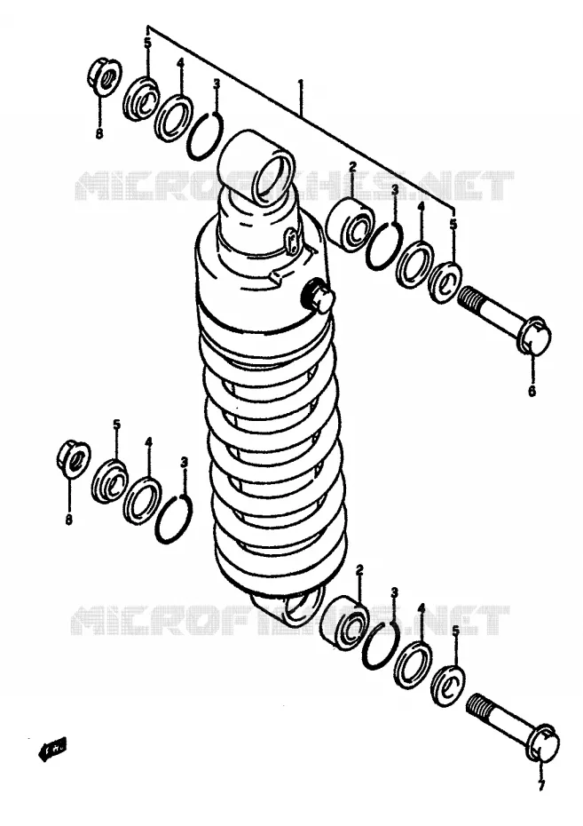 ACHTER SCHOKDEMPER Suzuki MOTO 600 DR 1987  DR600SUH(E2)