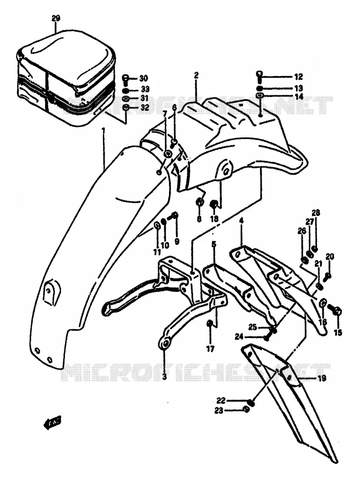 ACHTERSPATBORD Suzuki MOTO 600 DR 1987  DR600SUH(E2)