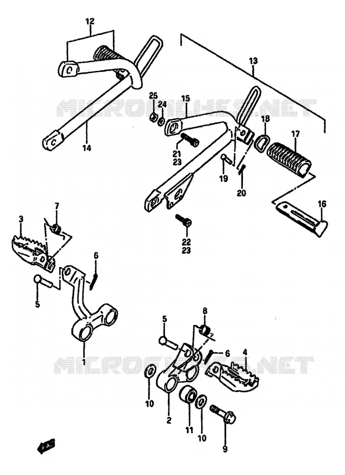 FOOTREST Suzuki MOTO 600 DR 1987  DR600SUH(E2)