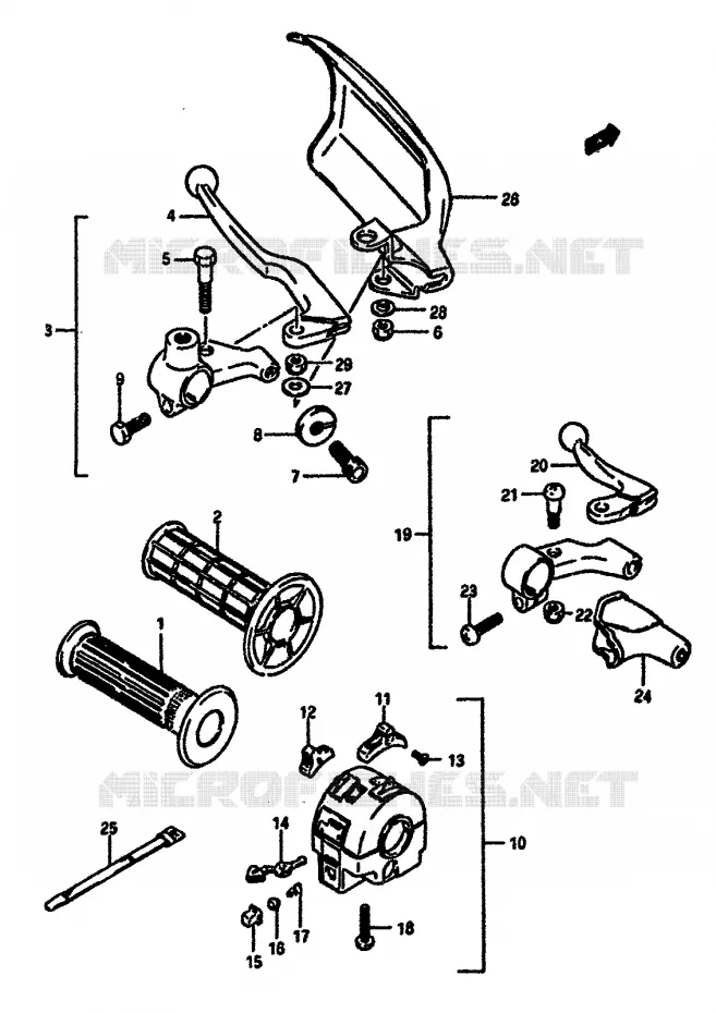 LINKER HANDGREEP Suzuki MOTO 600 DR 1987  DR600S H/DR600SU H