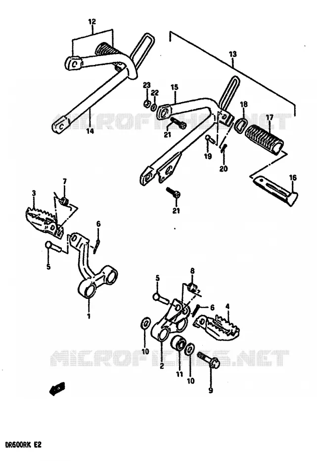 FOOTREST Suzuki MOTO 600 DR 1989  DR600RK(E2)