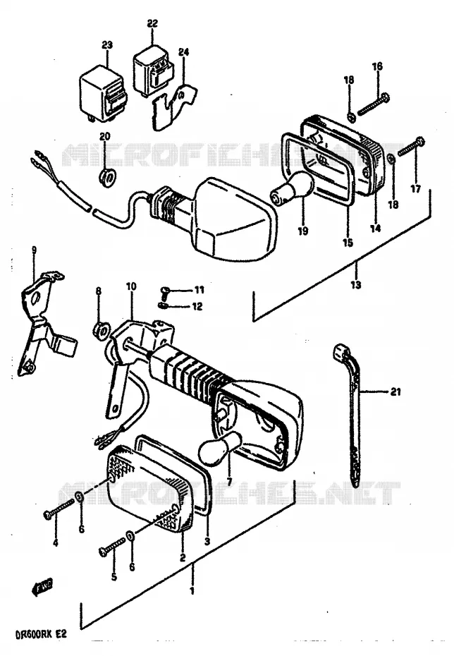 INDICATOREN Suzuki MOTO 600 DR 1989  DR600R K/DR600RU K