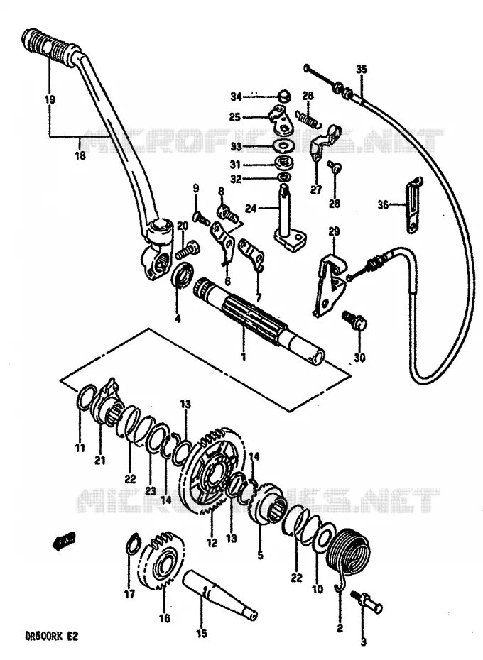KICKSTARTER Suzuki MOTO 600 DR 1989  DR600RK(E2)