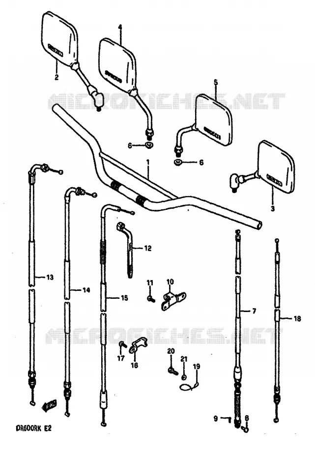 STUUR - KABELS Suzuki MOTO 600 DR 1989  DR600RK(E2)