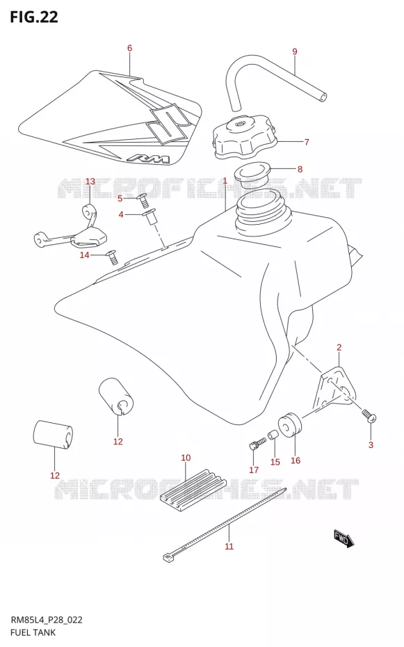 BENZINETANK Suzuki MOTO 85 RM 2014  RM85 L4 (P03,P28,P33)