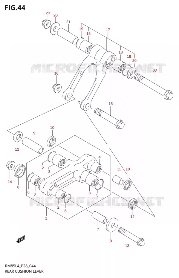 SCHOKBREKER AANEENSCHAKELING Suzuki MOTO 85 RM 2014  RM85L L4 (P03,P28,P33)