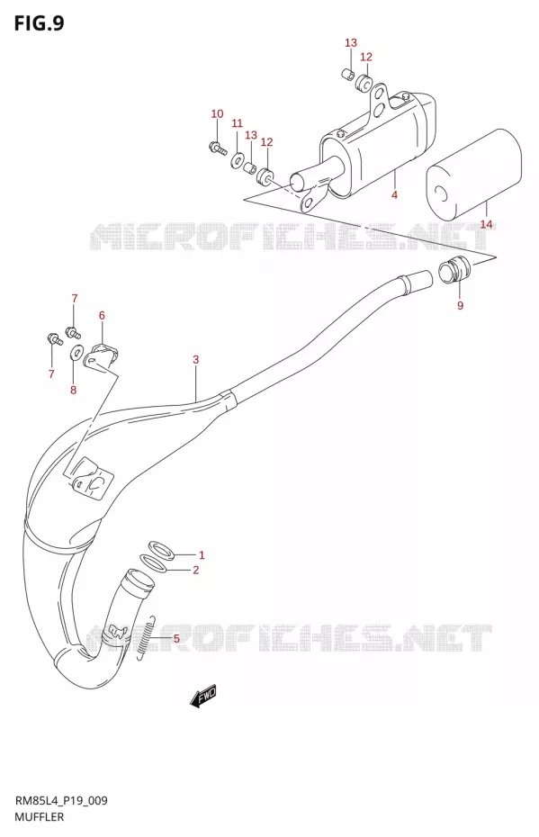 GELUIDDEMPER Suzuki MOTO 85 RM 2014  RM85 L4 (P19)