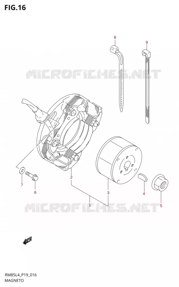 ONTSTEKING Suzuki MOTO 85 RM 2014  RM85L L4 (P19)