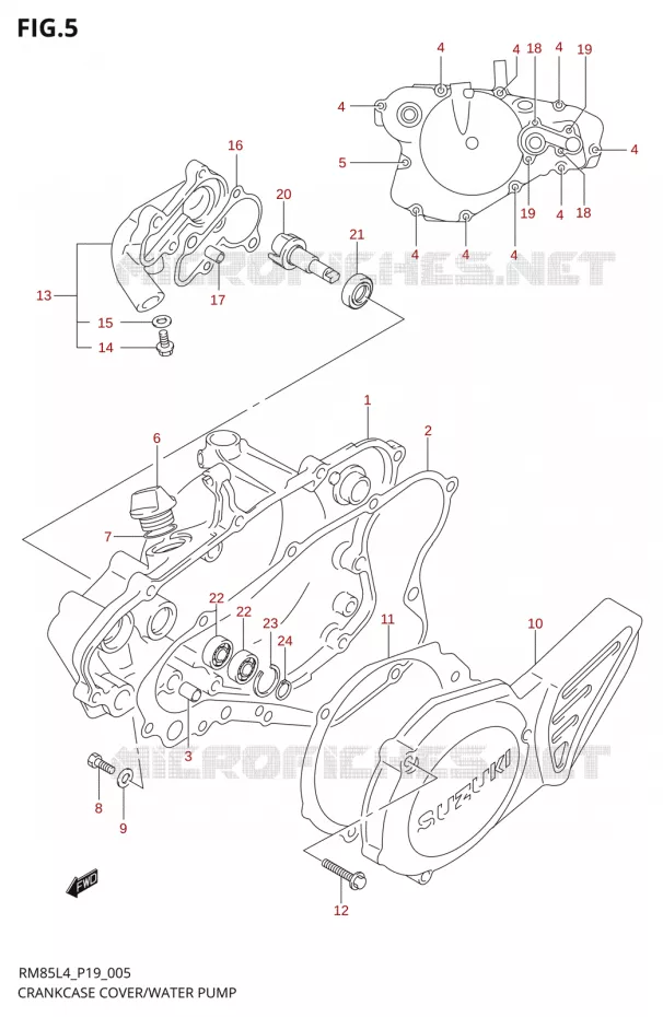 WATER POMPHUIS Suzuki MOTO 85 RM 2014  RM85 L4 (P19)
