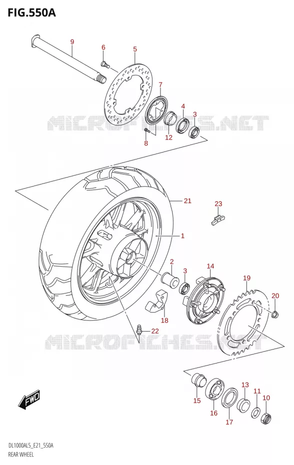 ACHTERWIEL Suzuki MOTO 1000 V-STROM 2015  DL1000A L5 (E21)